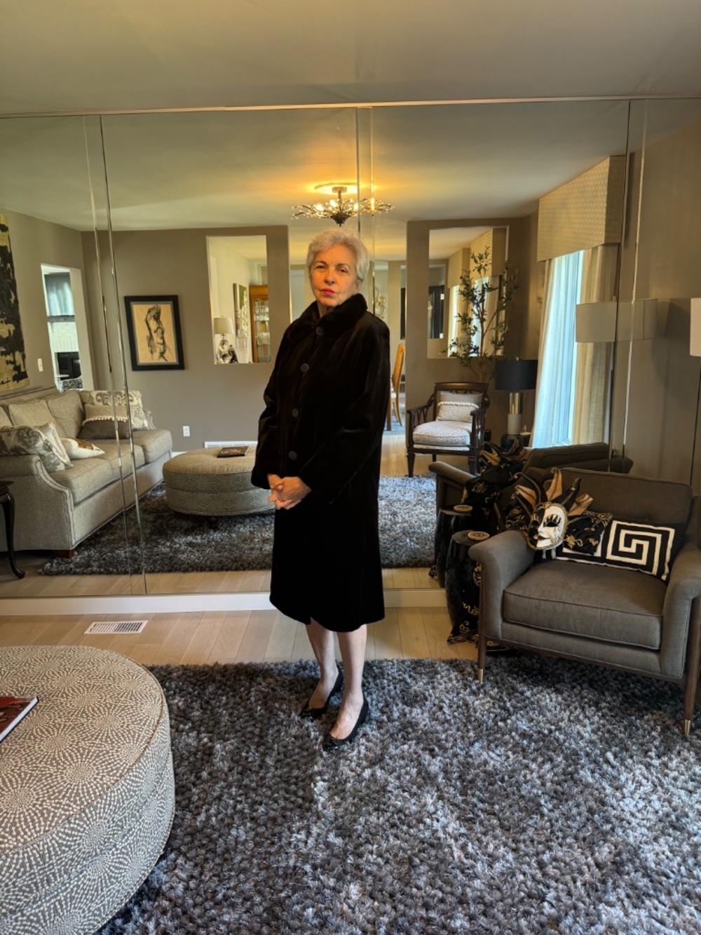 Marshall Fields Denmark Black Sheared Mink Coat Size 32.  Pristine condition